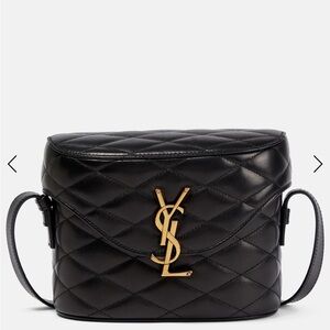 YSL June quilted black leather crossbody bag authentic‎